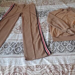 Shimmery Light Brown Crew Sweatshirt - Relaxed Everyday Style